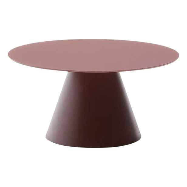 Kulatý konferenční stolek se skleněnou deskou v terakotové barvě ø 80 cm Wilshire – Kave Home
