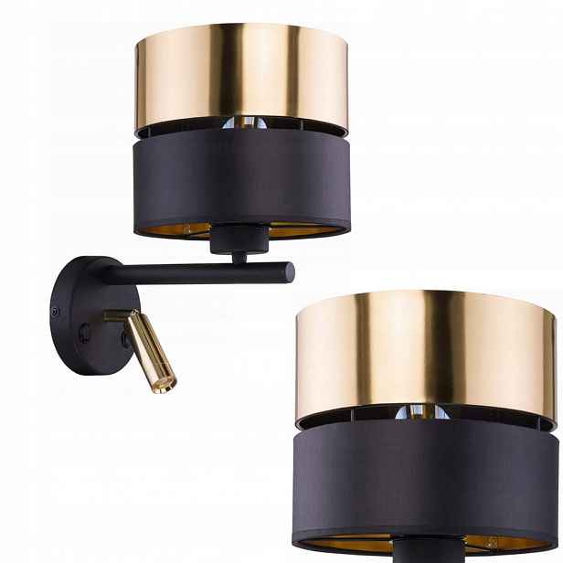 Nástěnné svítidlo Elegantní Nástěnné svítidlo se stínidlem černo zlaté Hilton Tk Lighting