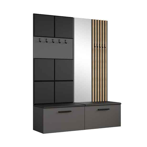 MASSENO MODERNÍ PŘEDSÍŇOVÁ SESTAVA MODULO, 161,2/204/40 cm, šedá