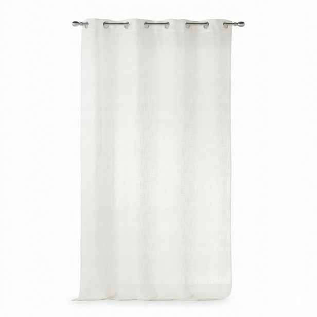 Záclona Na Průchodkách Polyester 140 X 280 CM Efekt Lnu, Bílá