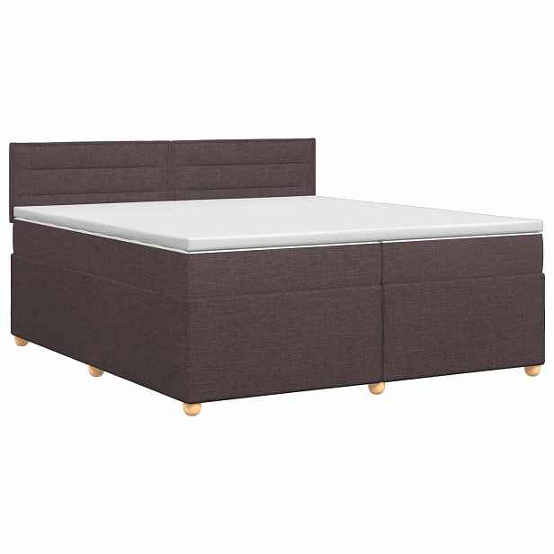 vidaXL Postel boxspring s matrací Tmavě hnědá 200 x 200 cm Textil
