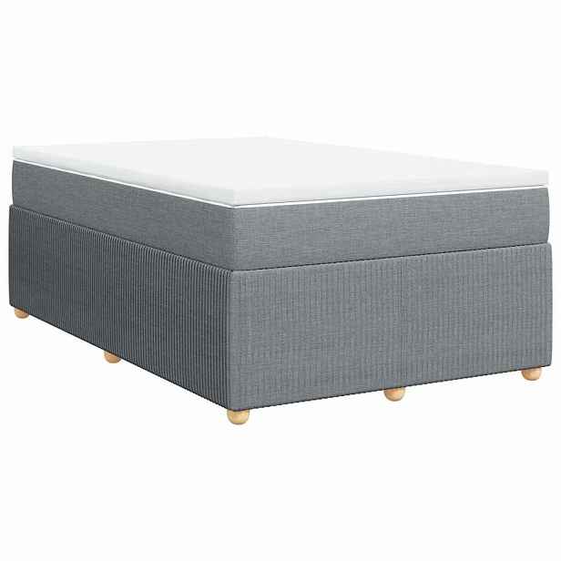 vidaXL Box spring postel s matrací světle šedá 120x190 cm textil