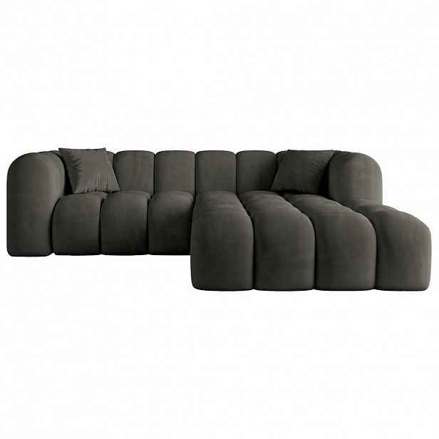 ALTDECOR ROHOVÁ SEDAČKA s otomanem vpravo OLEA-L1 – 231 × 173 × 74 cm, černá