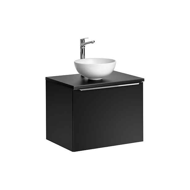 Comad Závěsná skříňka SantaFe II s deskou a umyvadlem 60 cm černá