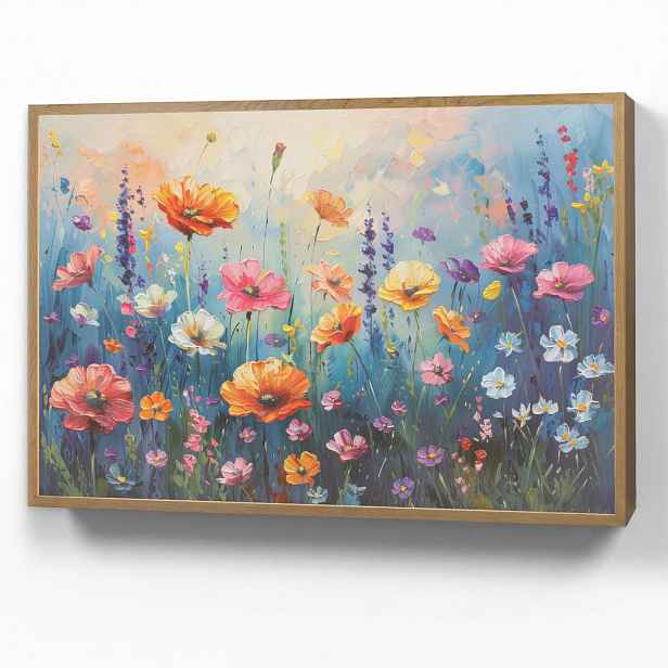OnlyWow NÁSTĚNNÁ LAMPA S AKUMULÁTOREM Květiny - Příroda - Akvarel - Umění 100x70 cm