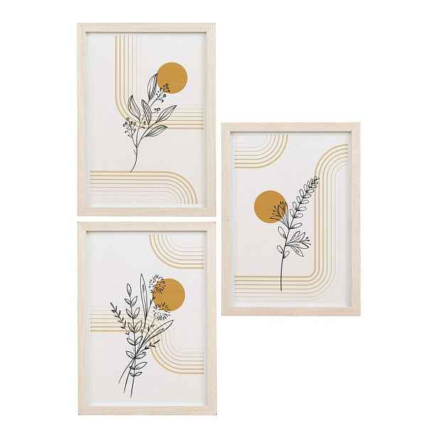 Rámečky v sadě 3 ks na zeď ve světle přírodní barvě 21x30 cm Madison – House Nordic
