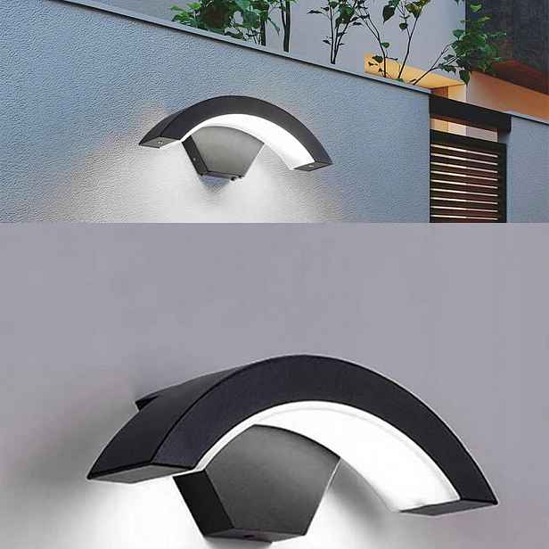 Venkovní Nástěnné Svítidlo Led Fasádní Moderní Černá 18W IP65 3000K