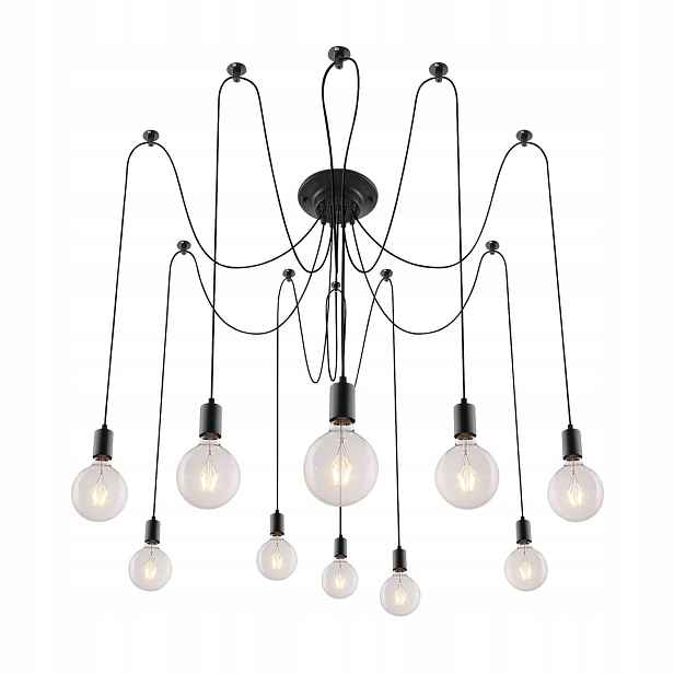 Závěsná lampa pavouk 10 bodů E27 10x60W černá 2224 Caspar Rabalux