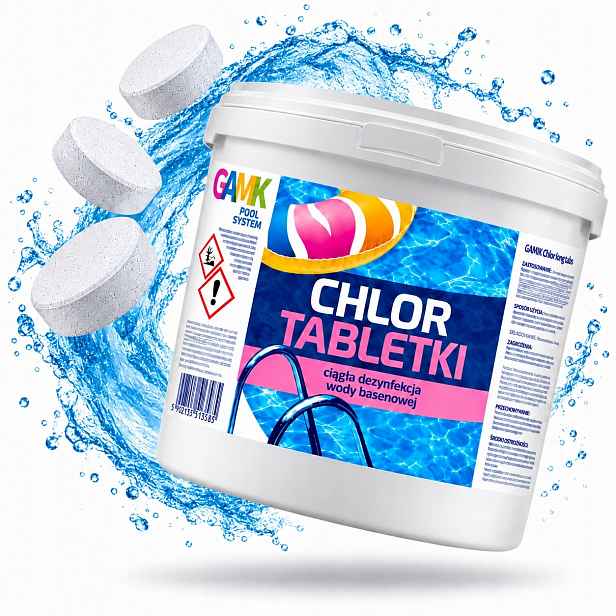 Chlorové Tablety 3KG 200G 15KS Do Bazénu Pomalu Rozpustné Bazénová Chemie