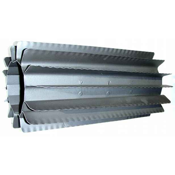 Radiátor výměník tepla ⌀ 130 mm/výška 370 mm, šedý, nasazovací a kroucený