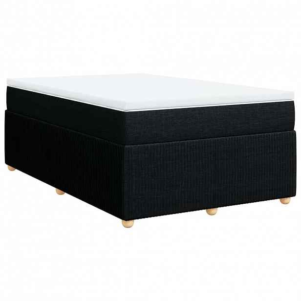vidaXL Box spring postel s matrací černá 120x190 cm textil