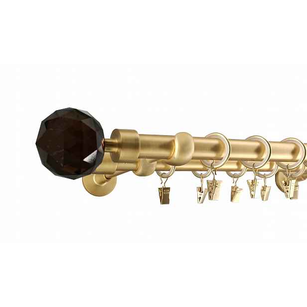 Garnýž 19+19 mm Zlato Mat 140 Cm Crystal Brown