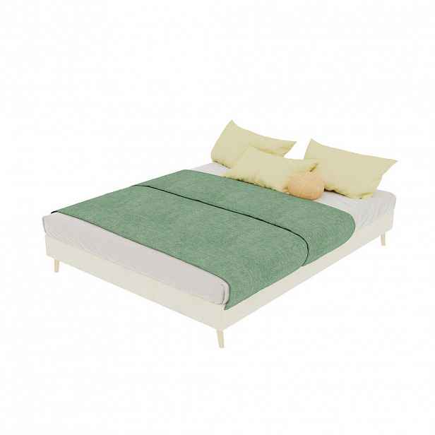 OKWISH POSTEL 140/200 cm béžová z látky a kovu s moderním minimalistickým designem