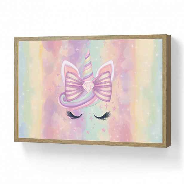 OnlyWow DOBÍJECÍ NOČNÍ LAMPIČKA Jednorožec - Třpytky - Duha - Pastelové barvy 60x40 cm