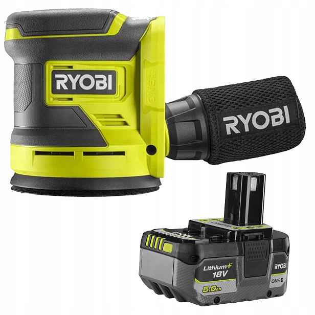Ryobi Akumulátorová Excentrická Bruska 18V 125mm RROS18+Akumulátor 5Ah