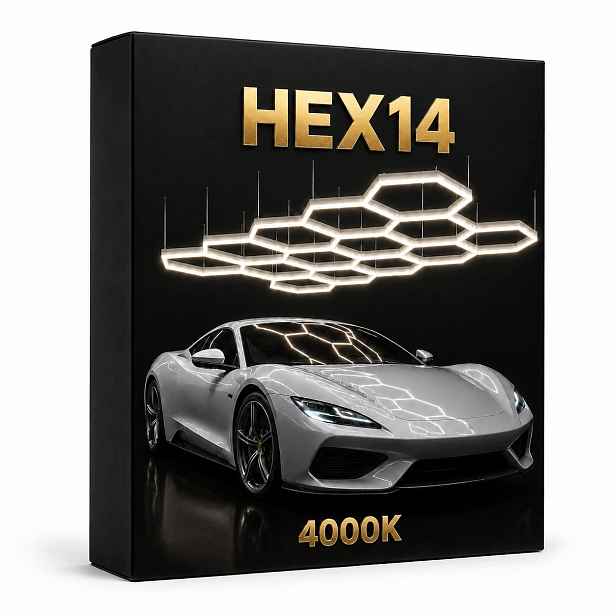 Stropní Led svítidlo černé 399W 4000K 229x394 cm showroom detailing HEX14