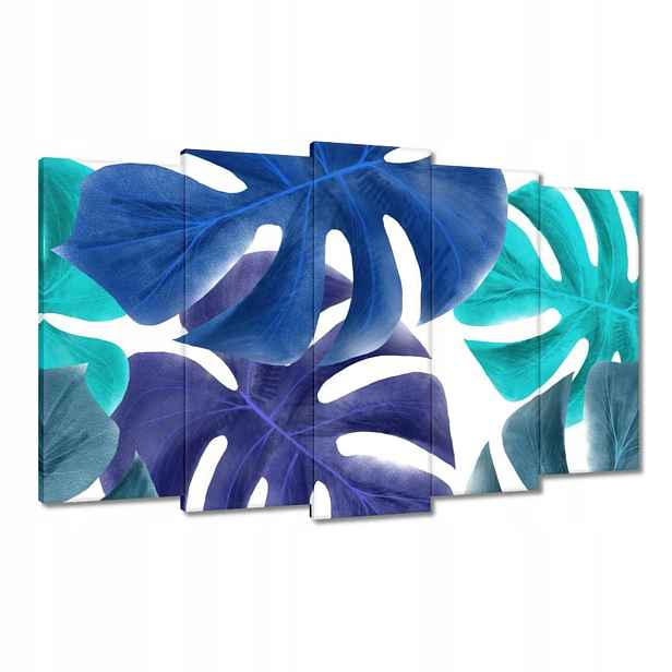 Obrazy 100x60 Monstera Listy Modrá