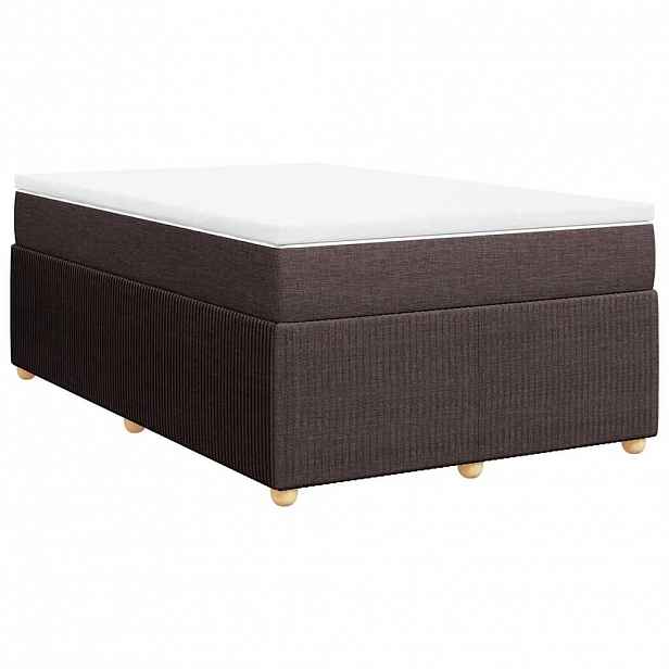vidaXL Box spring postel s matrací tmavě hnědá 120x190 cm textil