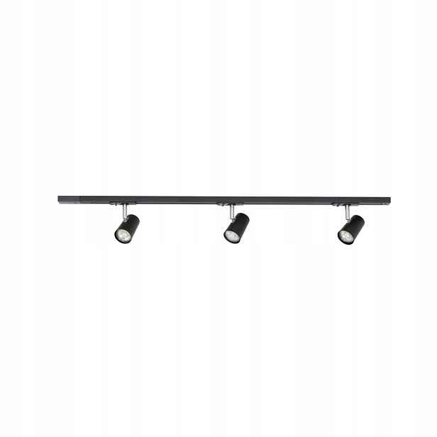 Astley Moderní černý kolejnicový kabel 3-nastavitelné reflektory GU10 3X35W