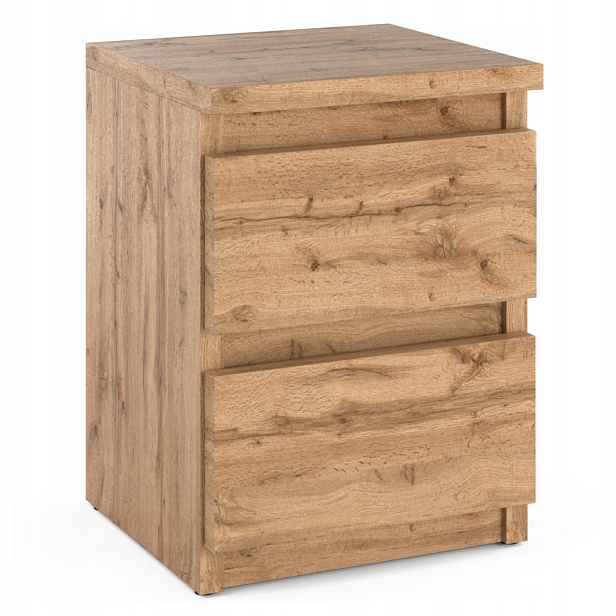 Noční Stolek Dub Wotan 30 CM 2 Zásuvky Noční Stolek Do Ložnice