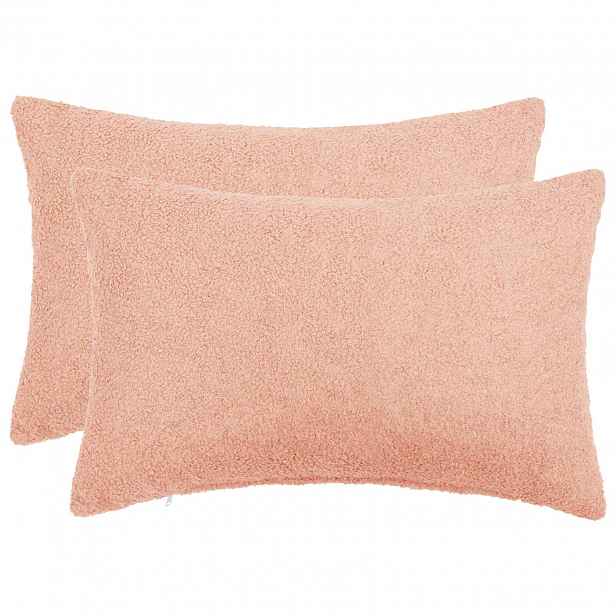 vidaXL Povlak na polštář 2 pcs HEERLEN Růžová 30 x 50 cm Bouclé
