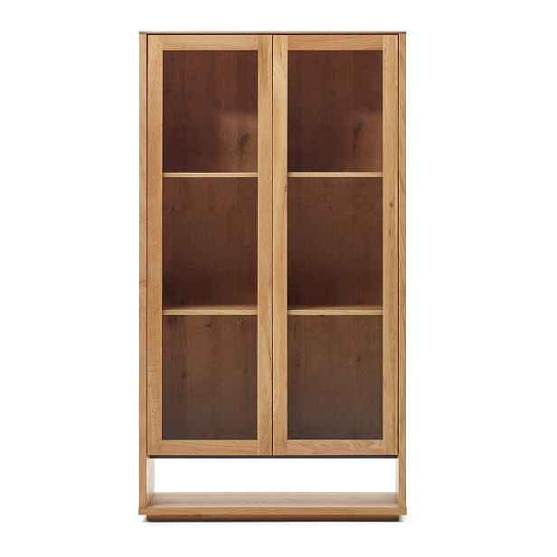 Vitrína v dekoru dubu v přírodní barvě 100x185 cm Alguema – Kave Home