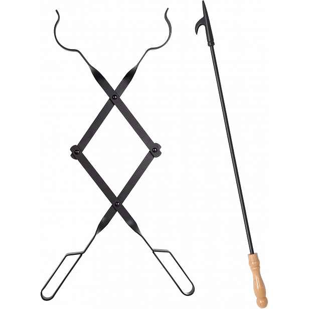 2 Háčky Kleště Na Krb, Kované Železo 81 CM 64 CM, Nářadí