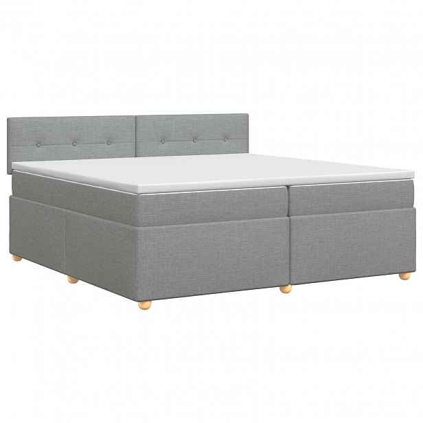 vidaXL Postel boxspring s matrací Světle šedá 200 x 200 cm Textil