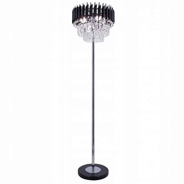 Křišťálová podlahová lampa Toledo černá Elem