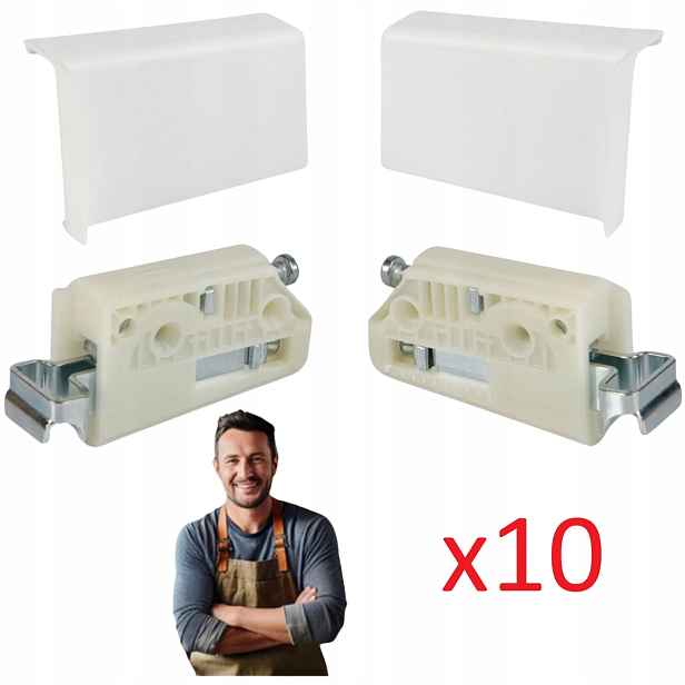 Nábytkový závěs Camar 806 Komplet Levý Pravý Záslepky Bílé 10 ks