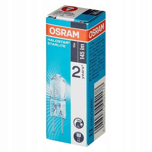10 x Halogenová žárovka Kapsle 10W 12V 145lm G4 Osram Halostar Starlite