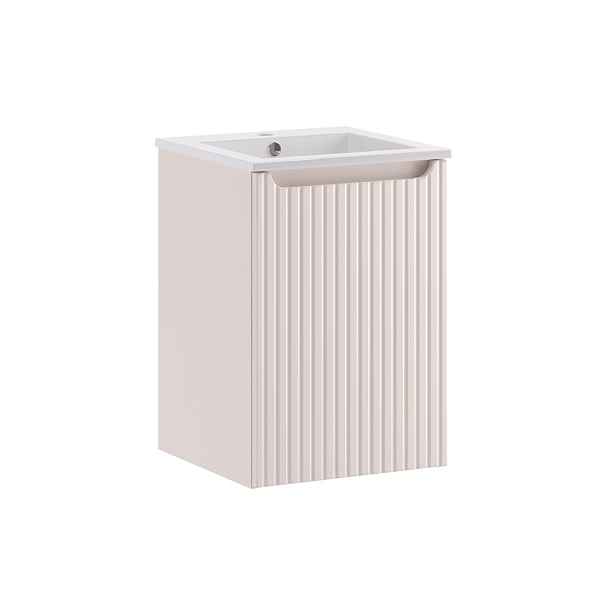 Comad Závěsná skříňka se zápustným umyvadlem Nova Cashmere 40 cm kašmírová/bílá