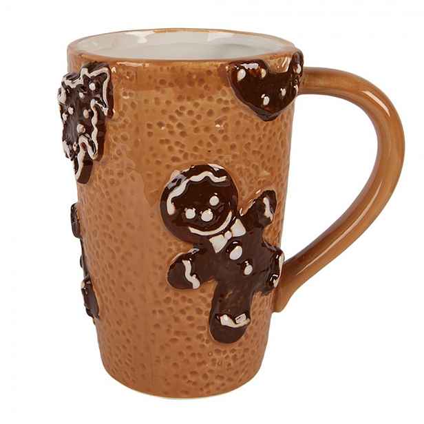 Hnědý vysoký hrneček perníček Gingerbread - 14*10*15 cm / 575 ml Clayre & Eef
