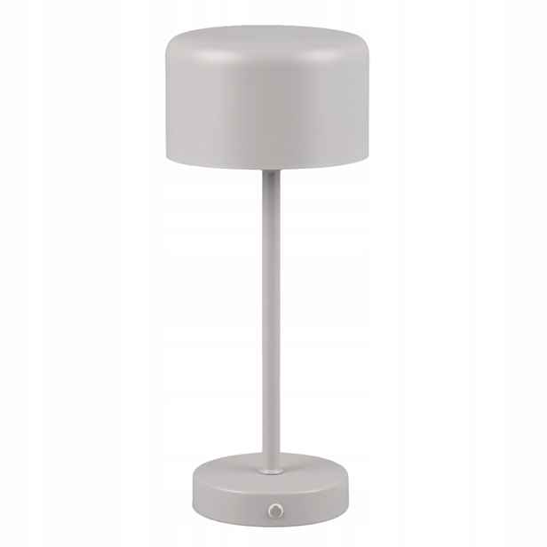 Led stolní lampa akumulátorová šedá dotyková kovová 30 cm 3000K Rl