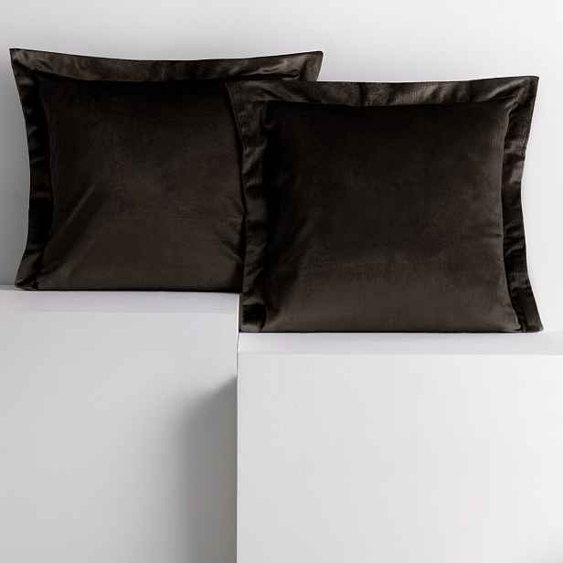 Restilo Povlaky na polštáře AmeliaHome Velvet Side tmavě hnědé, velikost 45x45