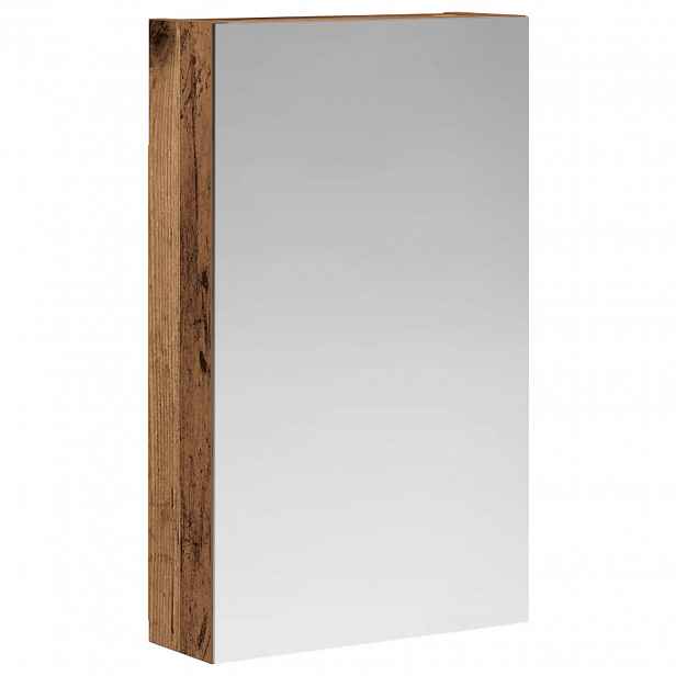 vidaXL Koupelnová zrcadlová skříň Staré dřevo 30 x 10,5 x 50 cm