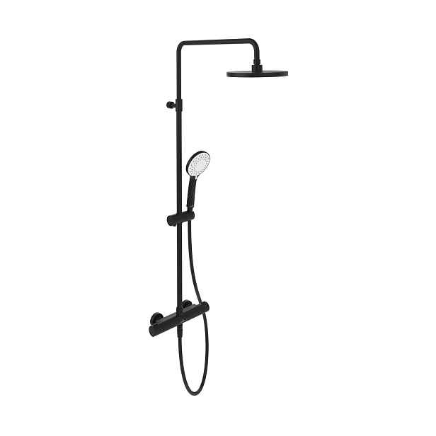 Villeroy & Boch Universal Showers - Sprchový set s termostatem, průměr 23 cm, 3 proudy, matná černá TVS109002000K5