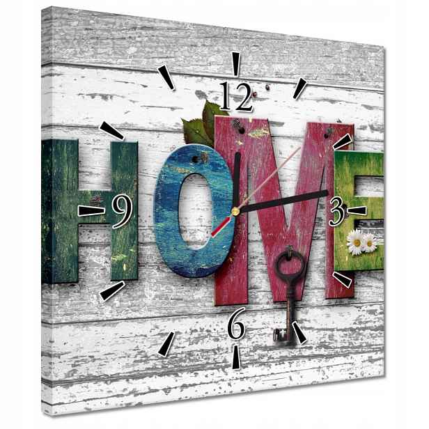 Hodiny 30x30 Nápis Home