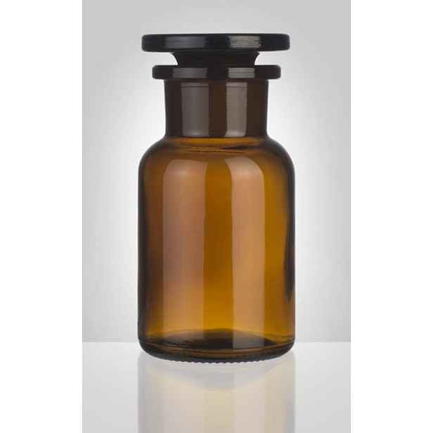 dóza-prachovnice 100ml-kul.hnědá, zabr.víko, sklo