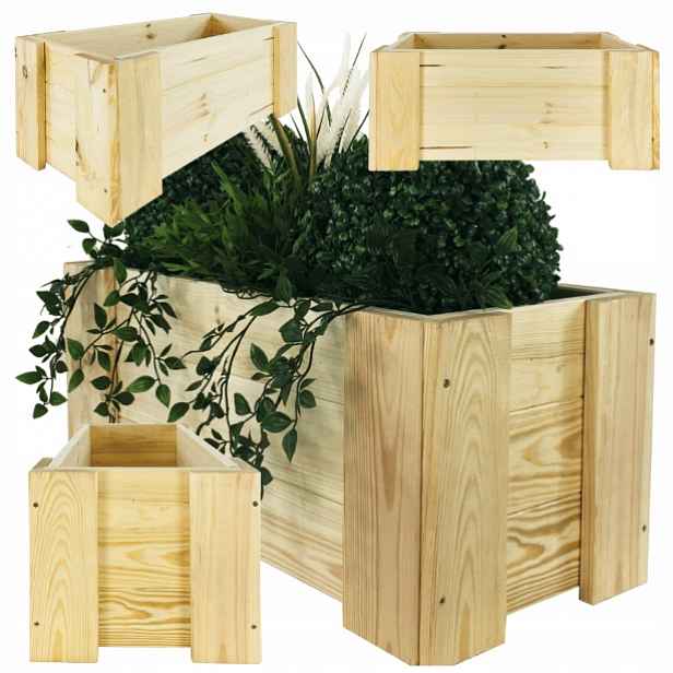 Truhlík, bylinkový záhon květináč , truhlík na bylinky, dřevěný obal 30X60X30cm Eco