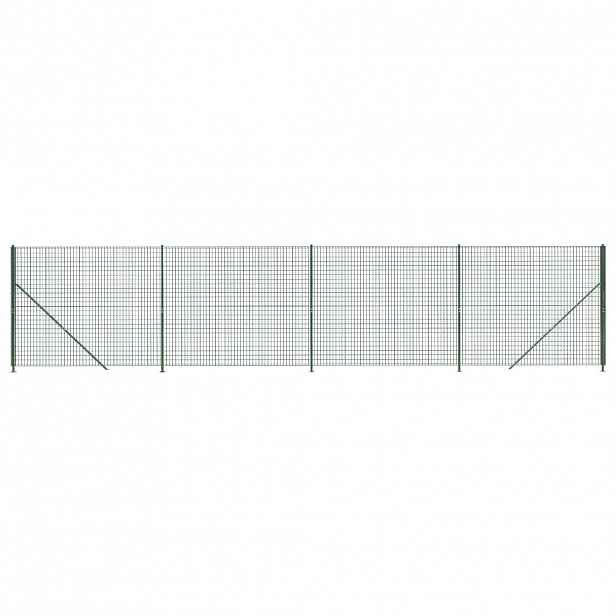 vidaXL Drátěný plot s přírubami zelený 1,4 x 10 m