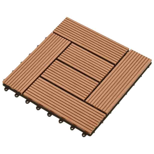 vidaXL Dlažba na terasu 11 ks Hnědá 30 x 30 cm WPC