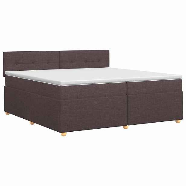 vidaXL Postel boxspring s matrací Tmavě hnědá 200 x 200 cm Textil