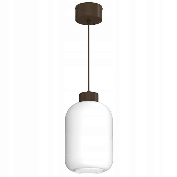 Luminex Galante závěsná lampa hnědá bílá stínidlo sklo E27 1x15W