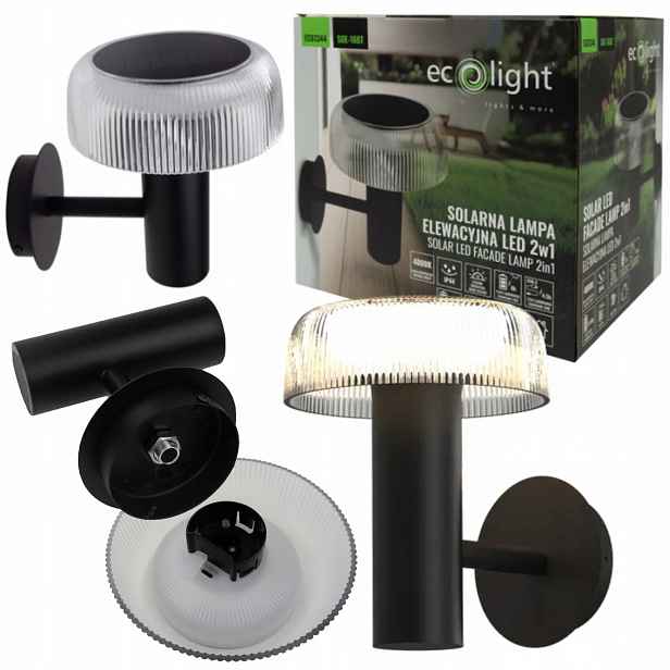 Venkovní Led lampa Solární svítidlo Fasádní svítidlo 2v1 Usb nabíjení