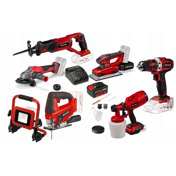 Einhell Sada Elektrického Nářadí Pxc 18V Bruska 4 Ah Šroubovák Lampa Ostatní