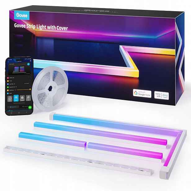 Led Páska Nástěnné Stropní Osvětlení 5 M Rgb Led Govee H61B5 Profil App