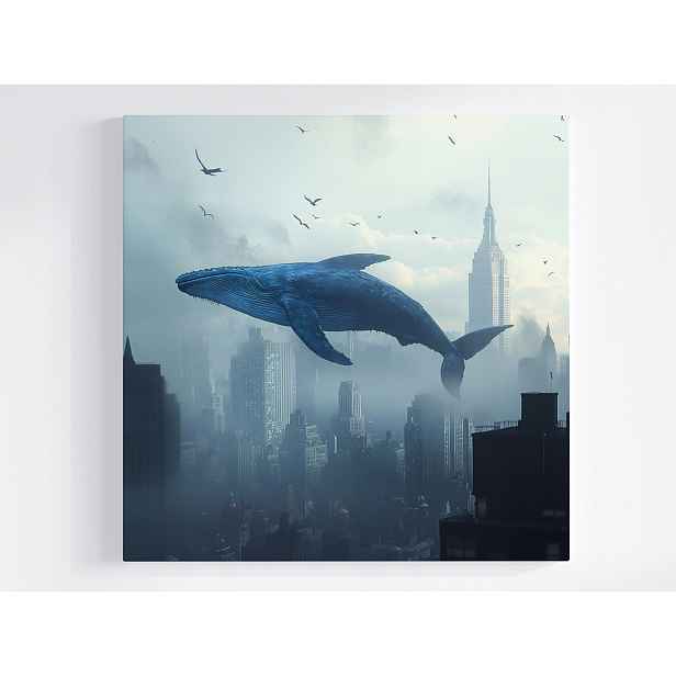 Obraz Na Plátně Kanasa Surrealismus Město New York Velryba Sen 50x50