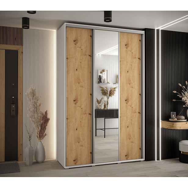 Šatní skříň Cannes 3 - hloubka 60 cm Barva korpusu: Černá, Rozměry: 200 cm, Dveře: Dub-Artisan