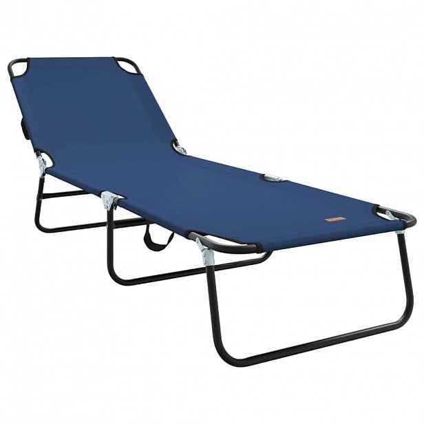 vidaXL Skládací lehátko Modrá 188 x 57 x 86,5 cm Polyester